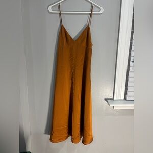 Fame and Partners x Free People Rust Slip Dress Bridesmaid MIDI Dress US 4